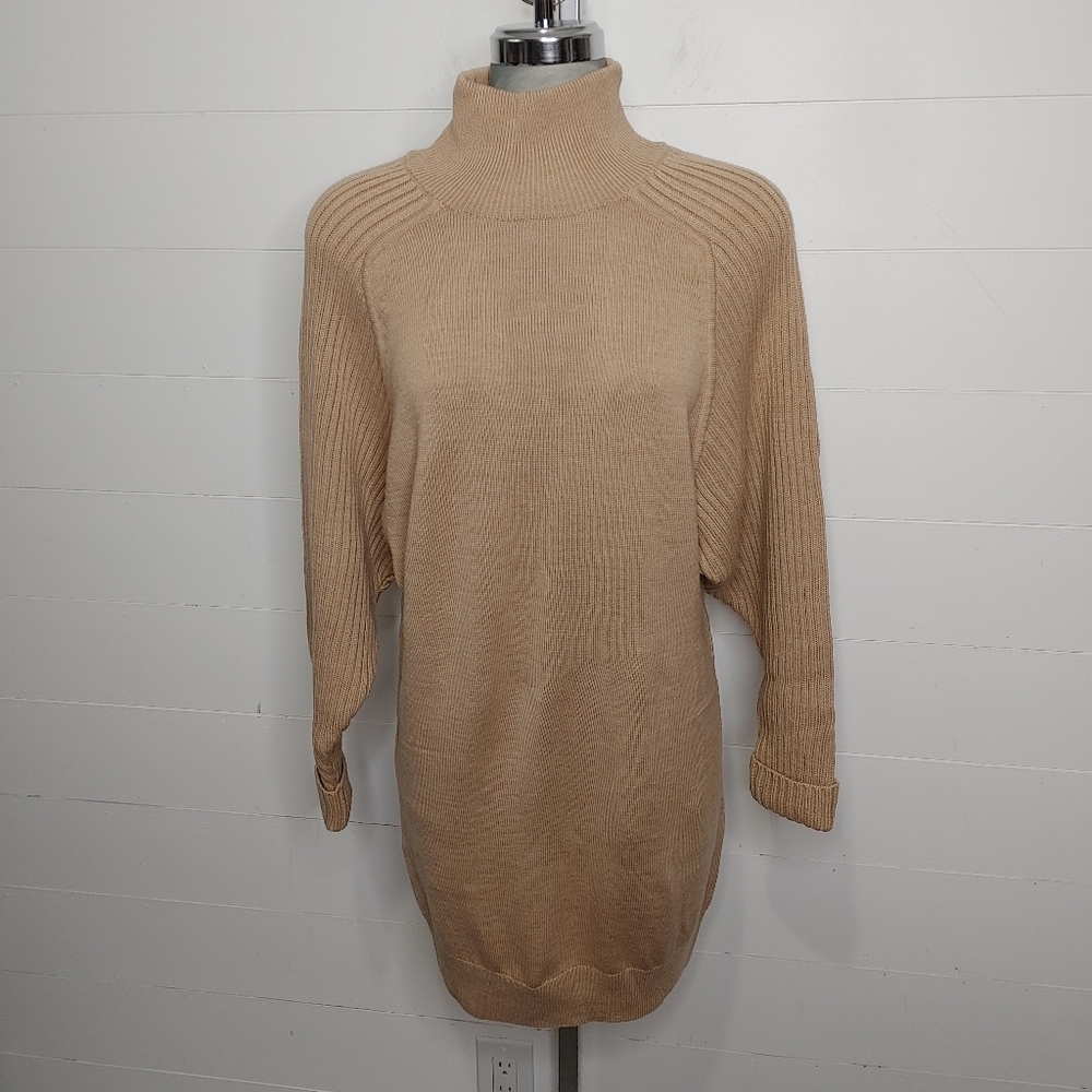 Club Monaco Tan Turtleneck Sweater Dress